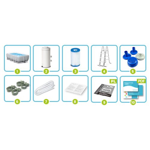 Keretes kerti medence 400 x 200 x 100 cm 4 az 1-ben INTEX 26788