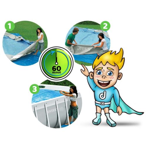 Téglalap alakú medence 488x244x107cm 21 az 1-ben INTEX 26792