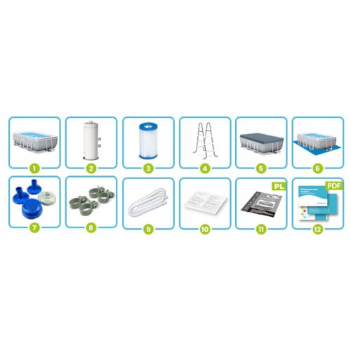 Prizma keret keret Kerti medence 488 x 244 x 107 cm 6 az 1-ben INTEX 26792