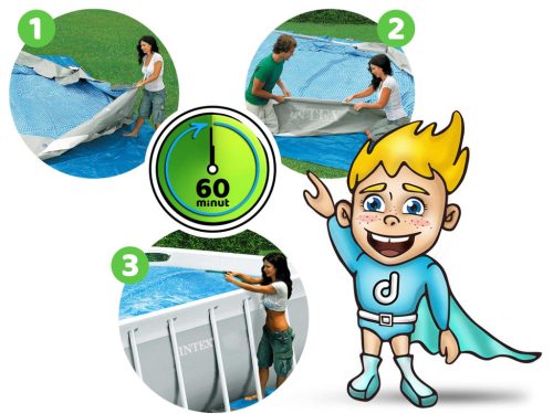 Prizma keret keret Kerti medence 488 x 244 x 107 cm 6 az 1-ben INTEX 26792