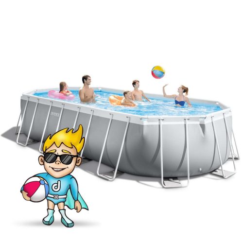 Keretes kerti medence 610 x 305 x 122 cm 21 az 1-ben INTEX 26798 + INGYENES robogó