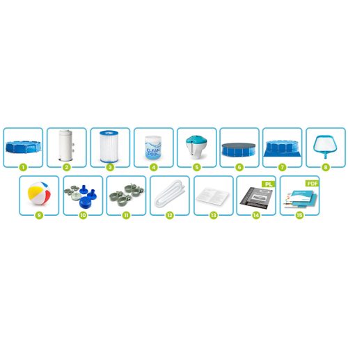 Keretes kerti medence 366 x 76 cm 16 az 1-ben INTEX 28212 + buborékgép INGYEN