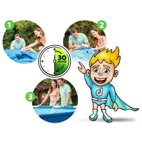 Keretes kerti medence 366 x 76 cm 16 az 1-ben INTEX 28212 + buborékgép INGYEN