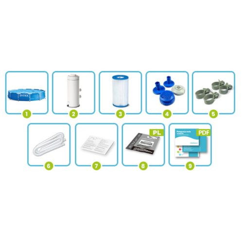 Keretes kerti medence 366 x 76 cm 9 az 1-ben INTEX 28212