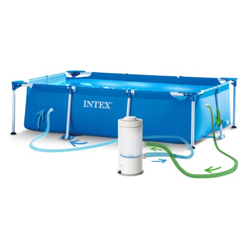 Keretes kerti medence 260 x 160 x 65 cm 15 az 1-ben INTEX 28271