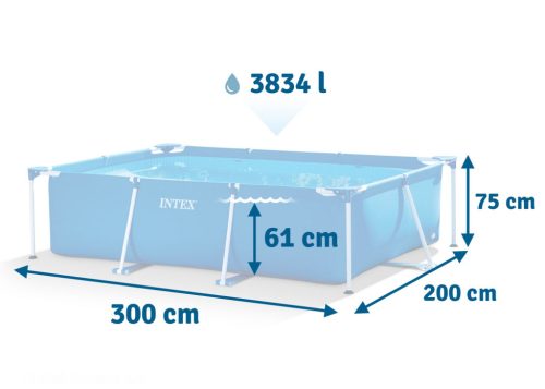 Keretes kerti medence 300 x 200 x 75 cm 2 az 1-ben INTEX 28272