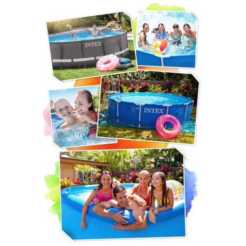 Keretes kerti medence 300 x 200 x 75 cm 15 az 1-ben INTEX 28272 + buborékgép INGYEN