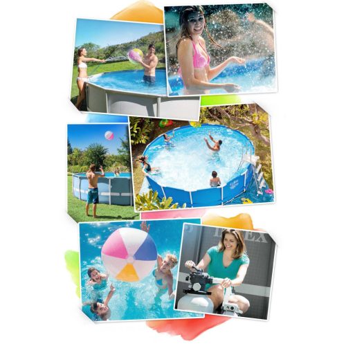 Keretes kerti medence 300 x 200 x 75 cm 15 az 1-ben INTEX 28272 + buborékgép INGYEN