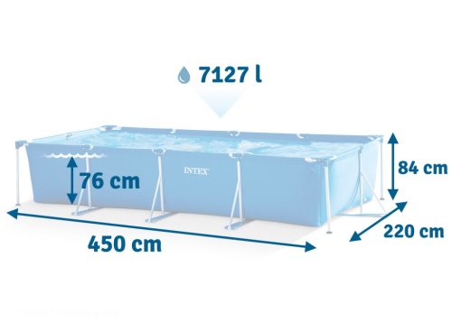 Keretes kerti medence 450 x 220 x 84 cm INTEX 28273