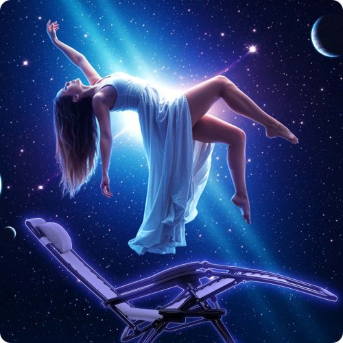 Sofatel ChillWell összecsukható kerti nyugágy párnával, szürke