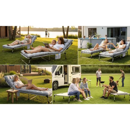 Összecsukható kempingágy, kerti nyugágy, ChillWell Dream Sofotel