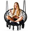 BOHO függő hinta kerti szék, fekete