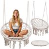 BOHO bézs függő lengő kerti szék