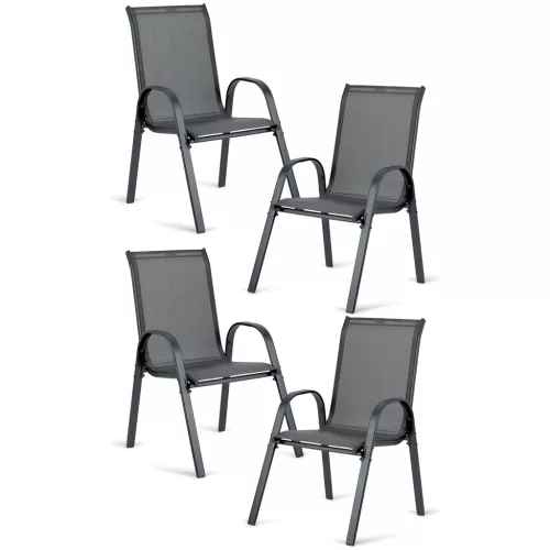Textil kerti székek , 4db -os készlet , szürke - Sofotel SO-980 