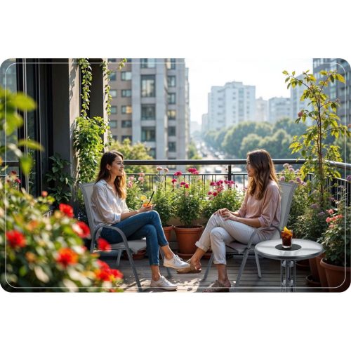 Textil kerti székek , 4db -os készlet , szürke - Sofotel SO-980 