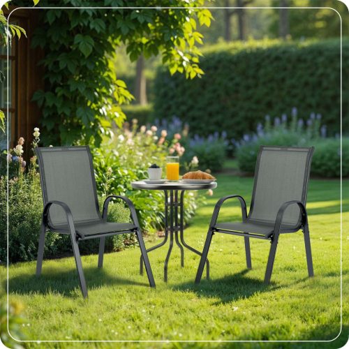 Textil kerti székek , 4db -os készlet , szürke - Sofotel SO-980 