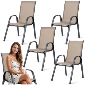   Textil kerti székek , 4db -os készlet , bézs - Sofotel SO-980