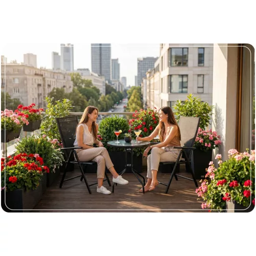 Krzesła ogrodowe składane Sofotel SO-983 zestaw 2 szt. czarne