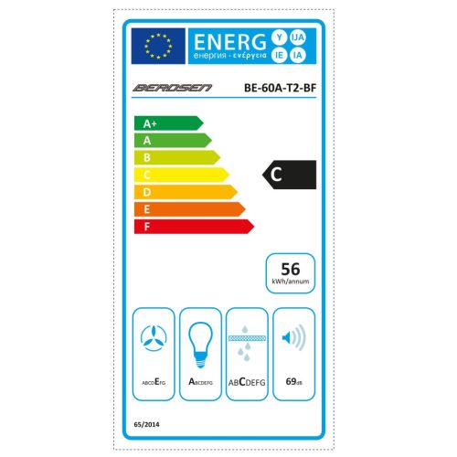 Konyhai páraelszívó kémény 60 cm Berdsen BE-60A-T2 INOX