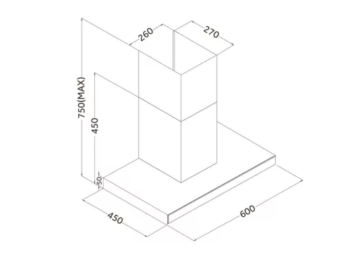 Konyhai páraelszívó kémény 60 cm Berdsen BE-60A-T2 INOX