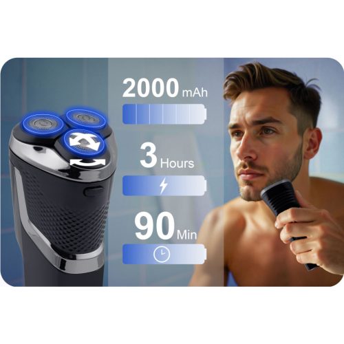 Elektromos borotva, fekete - Berdsen BD-268 