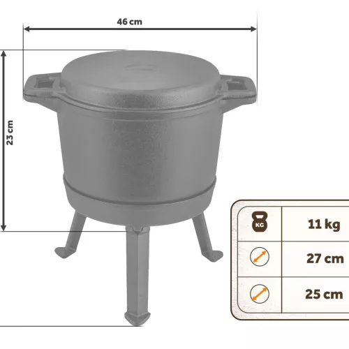 Öntöttvas üst, kivehető, 8 literes edény + serpenyő grillsütő BD-480 348000