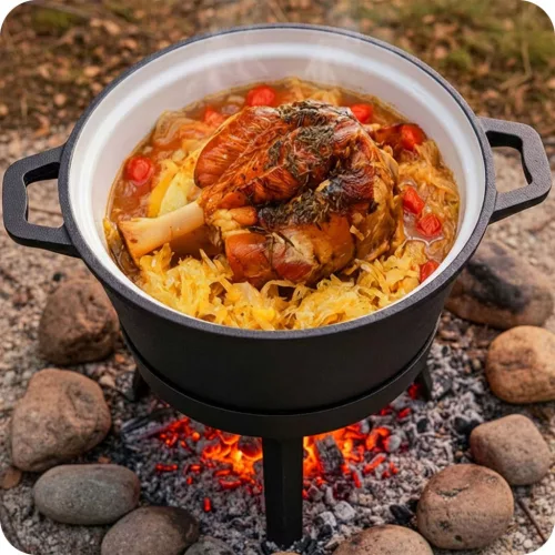 Öntöttvas zománcozott edény 8l álló + grillserpenyő BD-480 348010