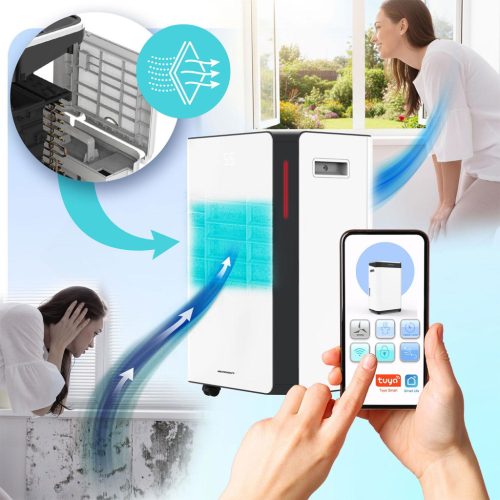 Kompresszoros páramentesítő - nedvességmegkötő 20l/24h higrosztát Berdsen BD-532 fehér