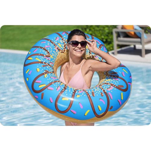 Felfújható strandgyűrű úszáshoz kék Donut 107cm BESTWAY