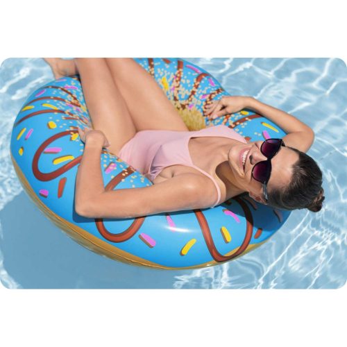 Felfújható strandgyűrű úszáshoz kék Donut 107cm BESTWAY