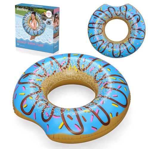 Felfújható strandgyűrű úszáshoz kék Donut 107cm BESTWAY