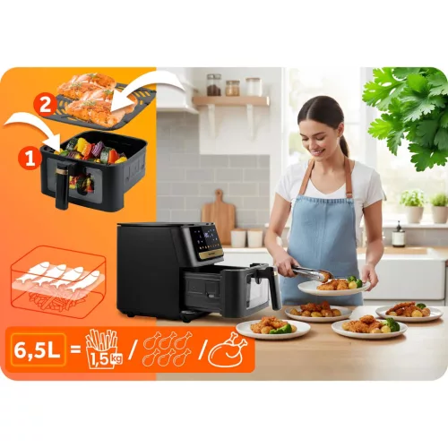 Berdsen BD-655 légkeveréses fritőz, fekete