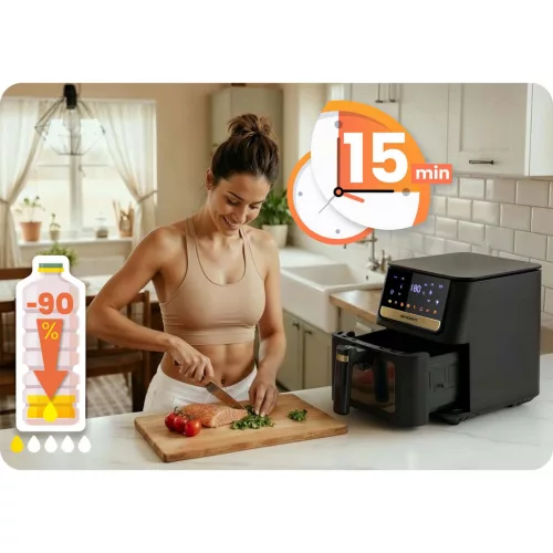 Berdsen BD-655 légkeveréses fritőz, fekete