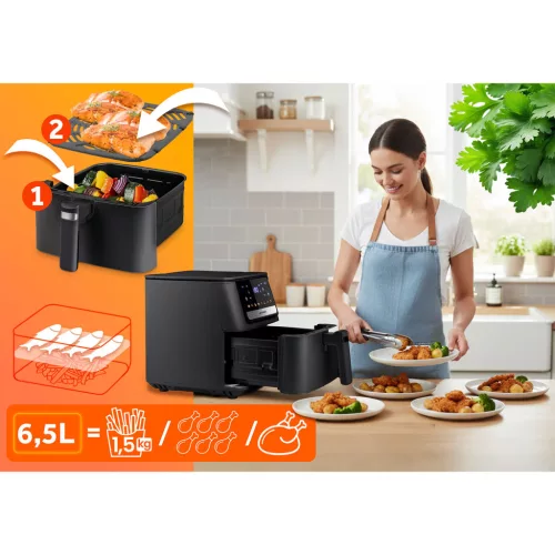 Berdsen BD-662 légkeveréses fritőz, fekete