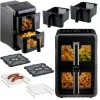 Légkeveréses fritőz, kétkamrás, függőleges, 11,6 l, Berdsen 3000W BD-663