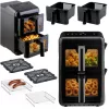Légkeveréses fritőz, kétkamrás, függőleges, 11,6 l, Berdsen 3000W BD-663