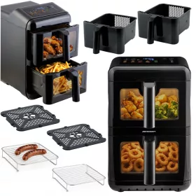   Légkeveréses fritőz, kétkamrás, függőleges, 11,6 l, Berdsen 3000W BD-663