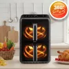 Légkeveréses fritőz, kétkamrás, függőleges, 11,6 l, Berdsen 3000W BD-663