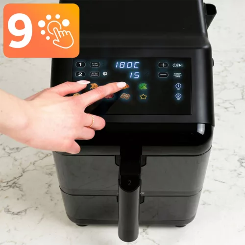 Légkeveréses fritőz, kétkamrás, függőleges, 11,6 l, Berdsen 3000W BD-663