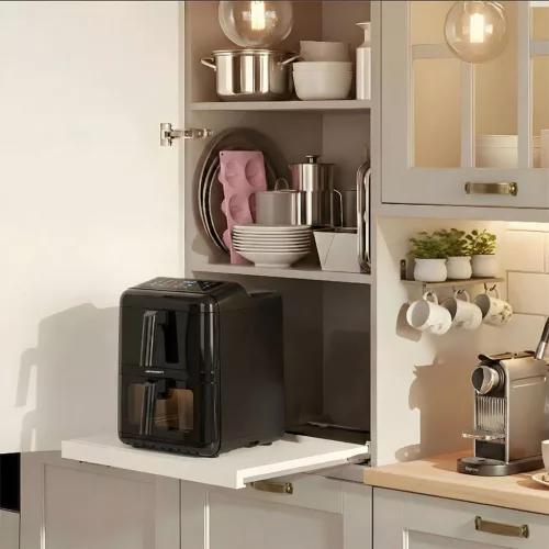 Légkeveréses fritőz, kétkamrás, függőleges, 11,6 l, Berdsen 3000W BD-663