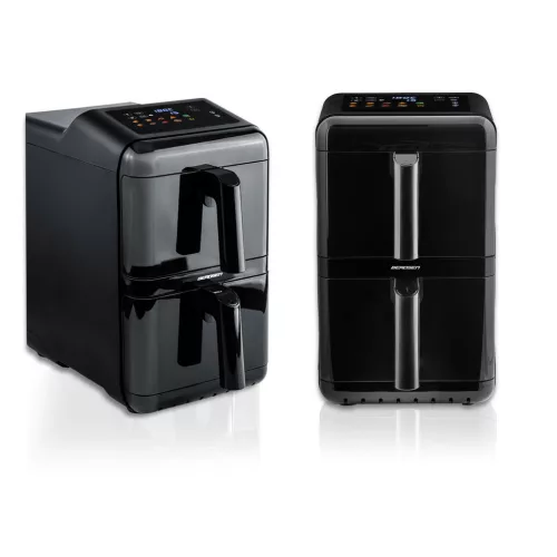 Légkeveréses fritőz, kétkamrás, függőleges, 11,6 l, Berdsen 3000W BD-663