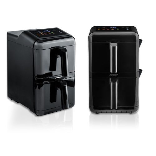 Légkeveréses fritőz, kétkamrás, függőleges, 11,6 l, Berdsen 3000W BD-663