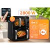 Légkeveréses fritőz, kétkamrás, függőleges, 12 l, Berdsen 2800W BD-664