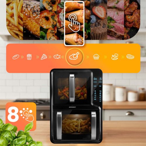 Frytkownica beztłuszczowa dwukomorowa pionowa 12 l Air fryer frytownica Berdsen 2800W BD-664 
