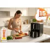 Légkeveréses fritőz, kétkamrás, függőleges, 12 l, Berdsen 2800W BD-664