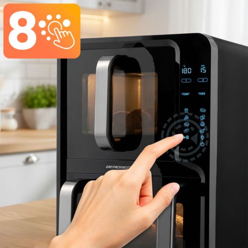 Légkeveréses fritőz, kétkamrás, függőleges, 12 l, Berdsen 2800W BD-664