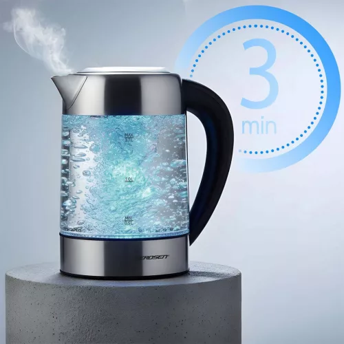 Elektromos üveg vízforraló hőmérséklet-szabályozással 1,7 l 2200 W Berdsen BD-714