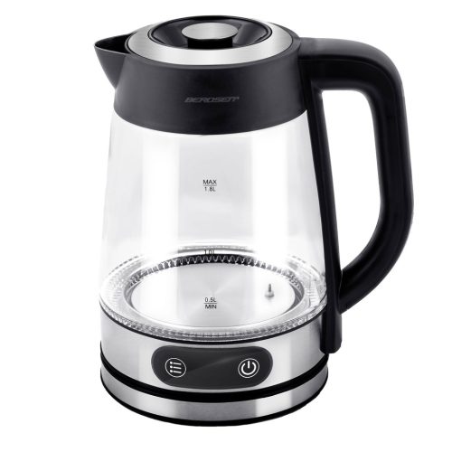 Elektromos üveg vízforraló hőmérséklet-szabályozással 1,8 l 2200 W Berdsen BD-715
