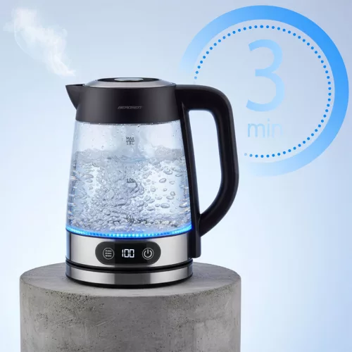 Elektromos üveg vízforraló hőmérséklet-szabályozással 1,8 l 2200 W Berdsen BD-715