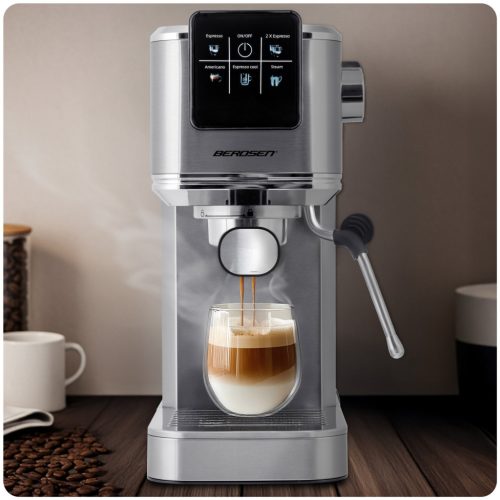 Kávéfőző dugattyú 20 bar Berdsen BD-770 ezüst